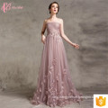 Pink A Line Lace Applique Robe De Soiree Evening Dresses For Fat Women